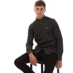 Lyle And Scott Regular Fit Light Weight Oxford Shirt in Grey black
