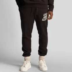 Lyle And Scott Ripple Logo Joggers in Black