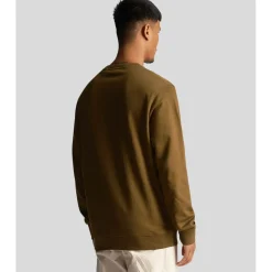 Lyle And Scott Ripple Logo Crewneck Sweatshirt in olive