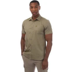 Lyle And Scott Short Sleeve Poplin Shirt in olive