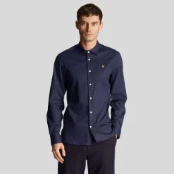 Lyle And Scott Slim Fit Poplin Shirt in Navy