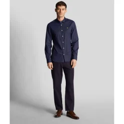 Lyle And Scott Slim Fit Poplin Shirt in Navy