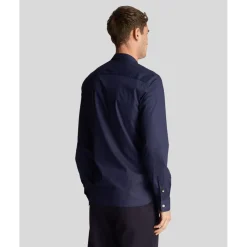 Lyle And Scott Slim Fit Poplin Shirt in Navy
