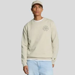 Lyle And Scott Stamp Crewneck Sweatshirt in Cream
