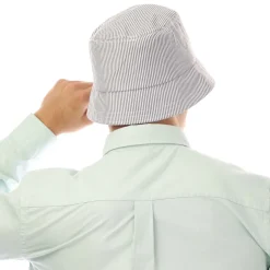 Lyle And Scott Stripe Bucket Hat in Grey White