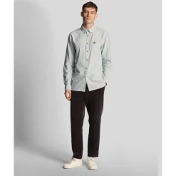 Lyle And Scott Stripe Oxford Shirt in Green White