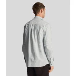 Lyle And Scott Stripe Oxford Shirt in Green White