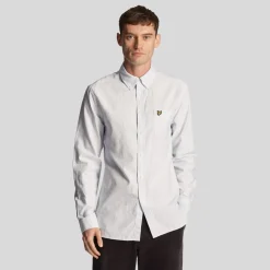 Lyle And Scott Stripe Oxford Shirt in Blue-White