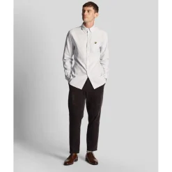 Lyle And Scott Stripe Oxford Shirt in Blue-White