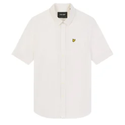 Lyle And Scott Textured Stripe Short Sleeve Shirt in White