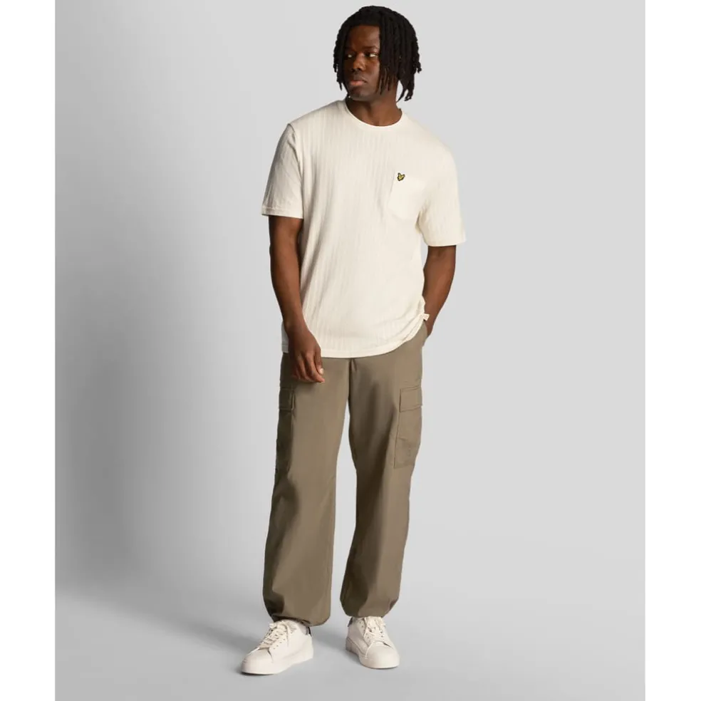 Lyle And Scott Textured Stripe T-Shirt in White