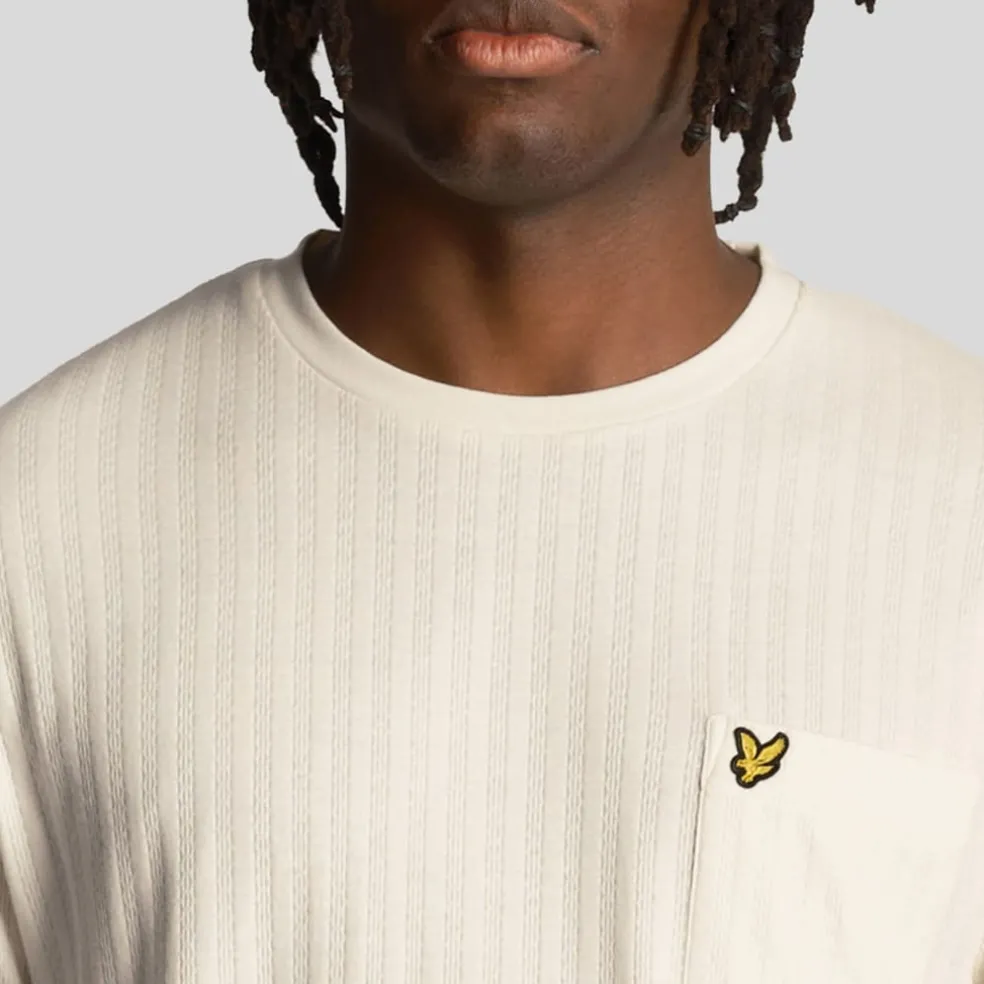 Lyle And Scott Textured Stripe T-Shirt in White
