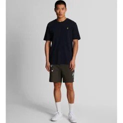 Lyle And Scott Thistle Club Embroidered Shorts in Gunmetal