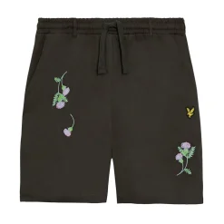 Lyle And Scott Thistle Club Embroidered Shorts in Gunmetal