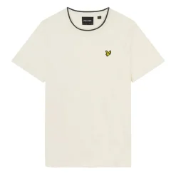Lyle And Scott Tipped T-Shirt in White Grey