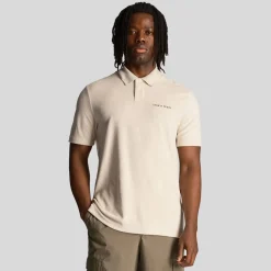 Lyle And Scott Towelling Polo Shirt in Cream