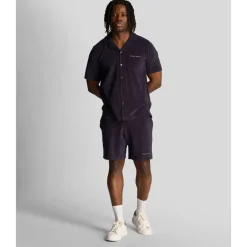 Lyle And Scott Towelling Resort Shirt in Navy