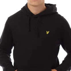 Lyle And Scott Vertical 1874 Graphic Pullover Hoodie in Black-White