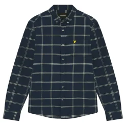 Lyle And Scott Windowpane Shirt in Navy