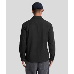 Lyle And Scott Worsted Twill Shirt in Black
