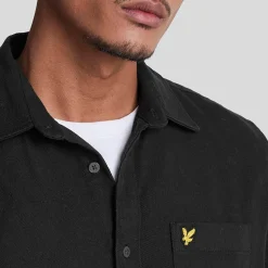 Lyle And Scott Worsted Twill Shirt in Black