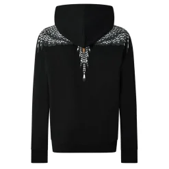 Marcelo Burlon GRIZZLY WINGS Hooded Large Genie Sweatshirt in Black