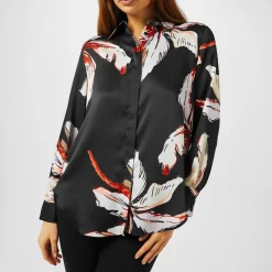 Marella Lugano Relaxed Fit Long Sleeve Shirt in Black