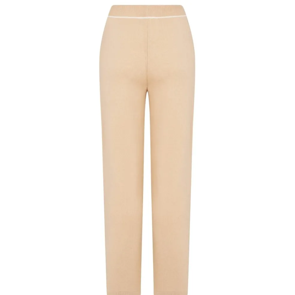 Max Mara Studio Siri Knitted Trousers in Beige