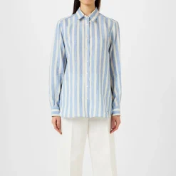 Max Mara Weekend Lari Long Sleeve Regular Fit Shirt in Blue
