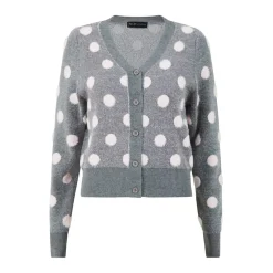 Mela London London City Spot V-Neck Sweater in Grey