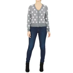 Mela London London City Spot V-Neck Sweater in Grey