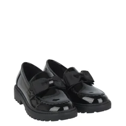 Miso Bow Ballet Low Heel Round Toe Loafers in Black