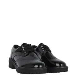 Miso Chunk Brogue Junior Girls Shoes in Black