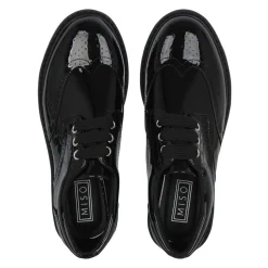 Miso Chunk Brogue Junior Girls Shoes in Black