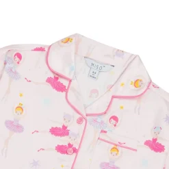 Miso Girls Fairy Satin Collared Pyjama Set in Pink