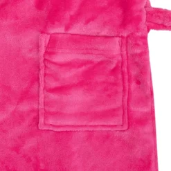Miso Girls Fleece Hooded Dressing Gown in Pink