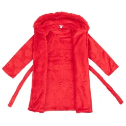 Miso Girls Luxury Heart Sparkle Dressing Gown in Red