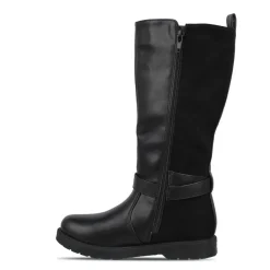 Miso Heart Buckle Knee High Boots in Black