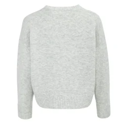 Miso Ladies Crew Neck Long Sleeve Sweater in Grey