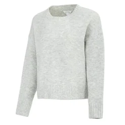 Miso Ladies Crew Neck Long Sleeve Sweater in Grey