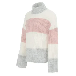 Miso Womens Long Sleeve Turtleneck Jumper in Multi