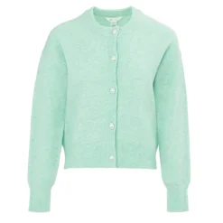 Miso Womens Spandex Button Cardigan in Green