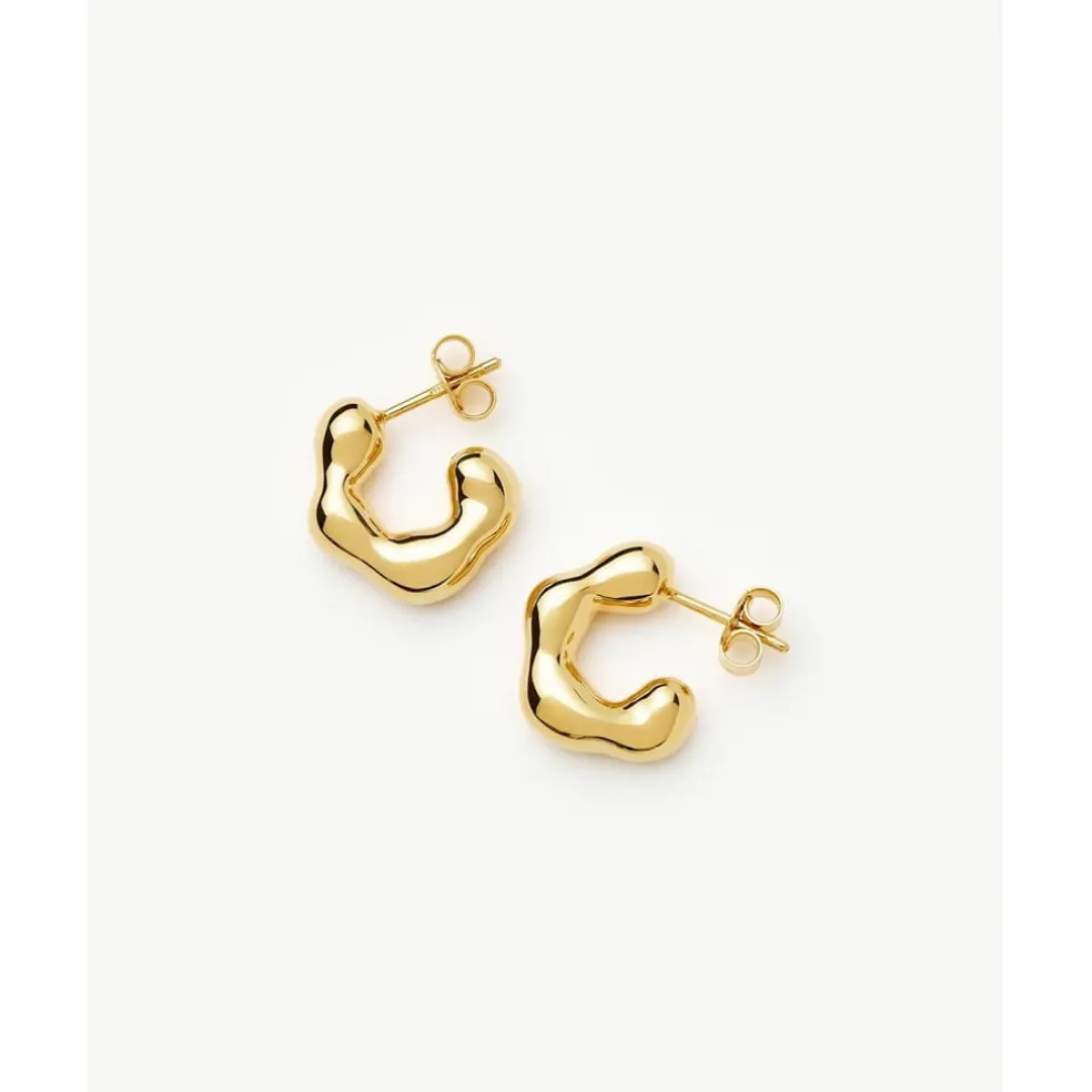 Missoma Lee Puffy Small Hoop Earrings in Gold