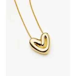 Missoma Puffy Heart Necklace in Gold