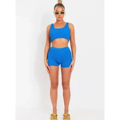 Missy Empire Knit Shorts in Blue