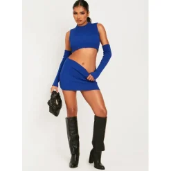 Missy Empire Micro Mini Skirt in Blue