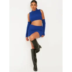Missy Empire Micro Mini Skirt in Blue