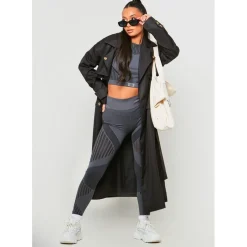 Missy Empire Missy Sport Seamless Ladder Detail Leggings in Grey