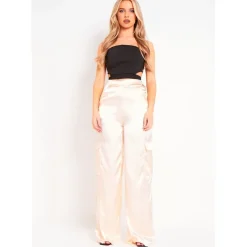 Missy Empire Out Detail Cargo Pants in Beige