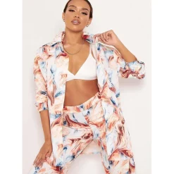 Missy Empire Print Oversized Shirt in Multi